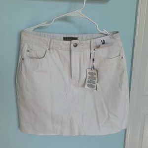 White Denim Skirt